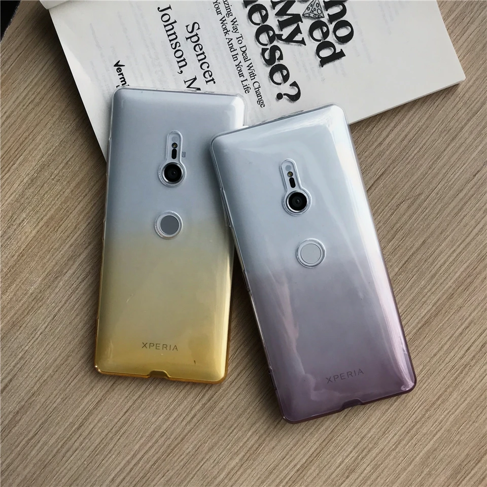 Градиентный чехол для Sony Xperia XZ3 XZ XZ1 XZ2 XZ4 Compact Z5 Cover TPU силиконовый мягкий телефона X
