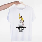 Мужская футболка с коротким рукавом и круглым вырезом The Queen Band, летняя модная футболка Фредди Меркьюри, Харадзюку