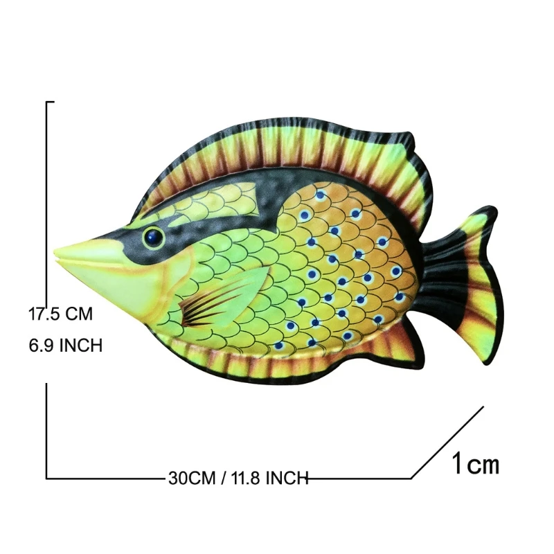 

5 Pcs Coastal Decor Metal Fish Wall Art Garden Pool Decor, Vivid Colorful Fish A M17D