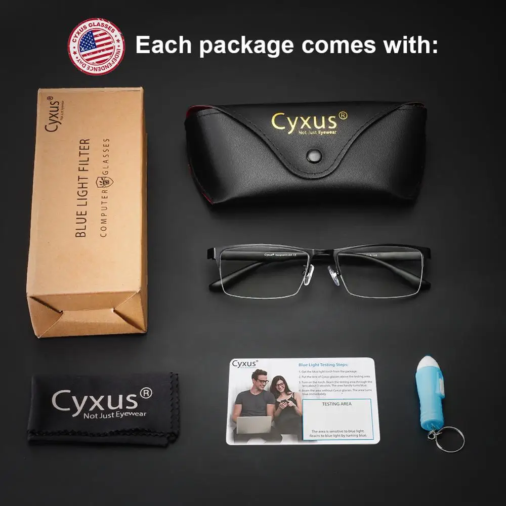 Очки компьютерные унисекс Cyxus с защитой от синего света металлические очки