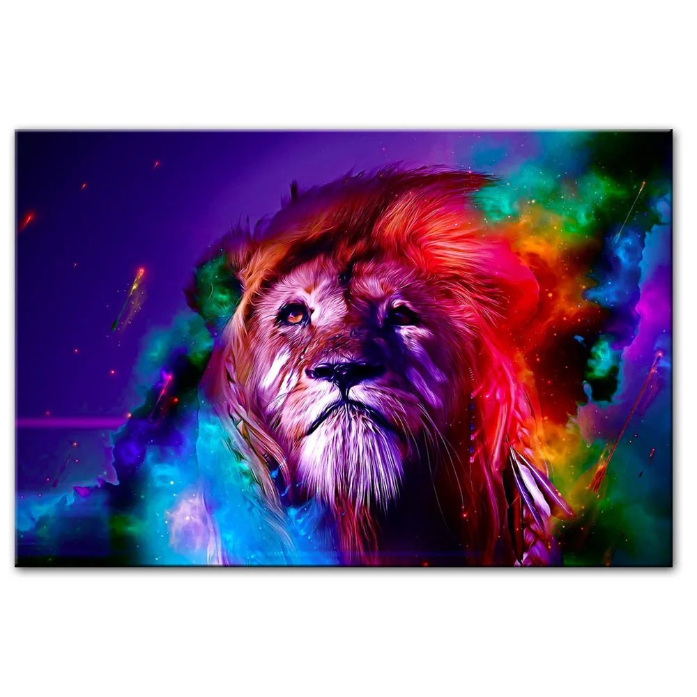 

Watercolor Abstract Lion Canvas Paintings On The Wall Art Aniamals Decotative Wall Pictures Pop Art Canvas Prints For Kids Room