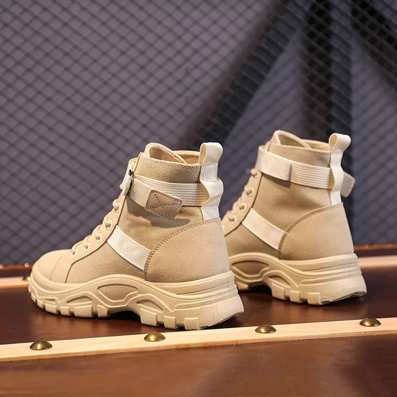 

Brand Spring/Autumn New Women Boots Ankle Martin Boots Fashion England Canvas Shoes Woman Lace-Up High Top Non-slip High Quality