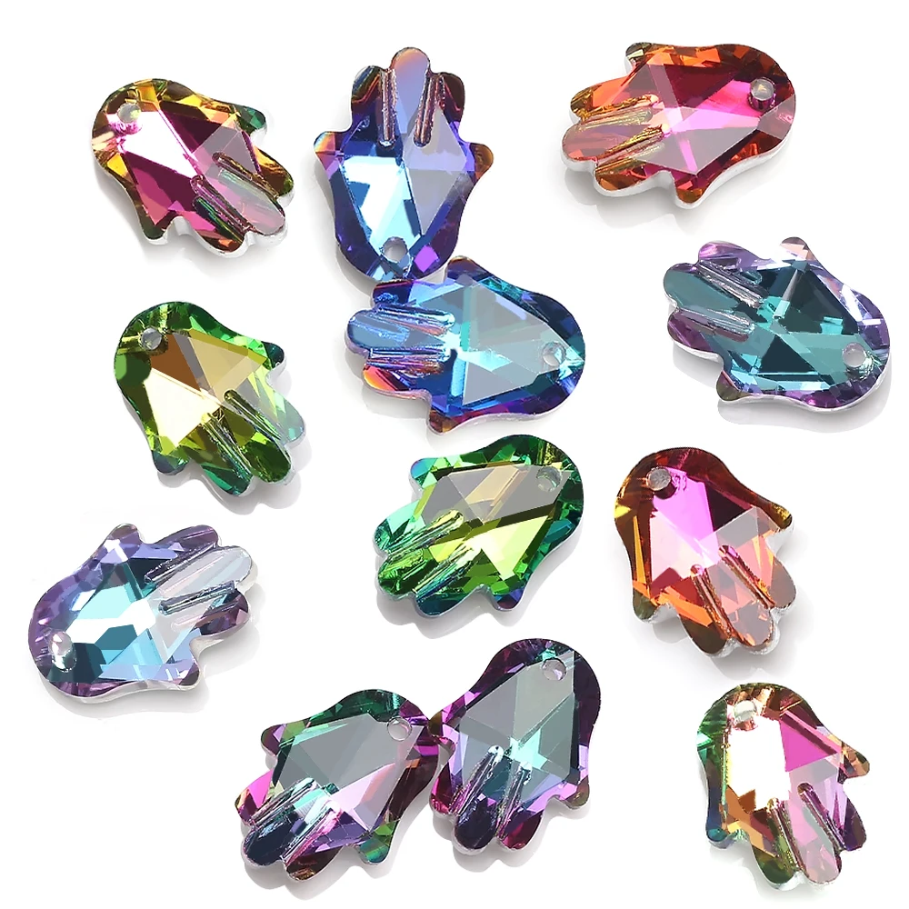 

ZHUBI 18mm Hand Shape Crystal Pendant Charm Glass Loose Beads For Women Jewelry Making Necklaces DIY Earring Findings 20pcs/lot
