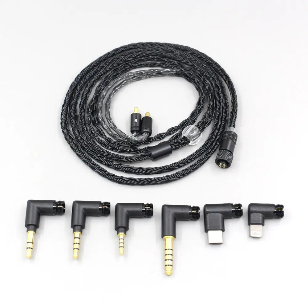 

16 Core Black OCC Awesome All In 1 Plug Earphone Cable For Sennheiser IE400 IE500 Pro LN006956