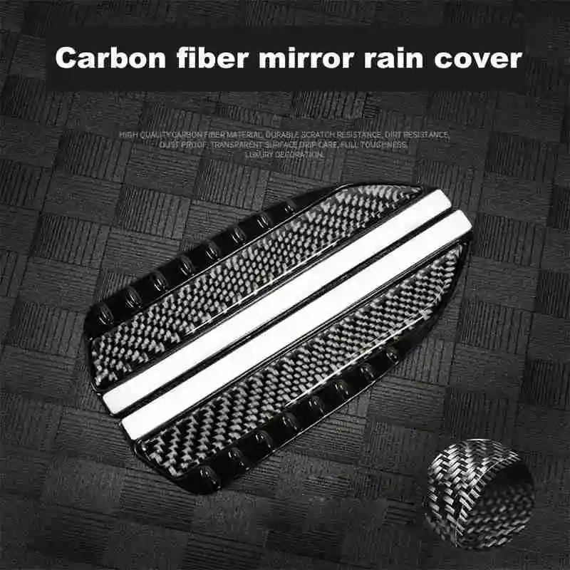 

Carbon Fiber Rear View Side Mirror Visor Shade Rain Shield Water Guard Parts Sunny and Rainy Auto Decoration