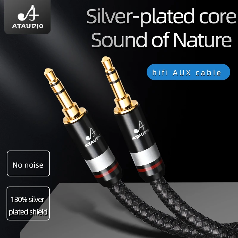 Аудиокабель HIFI 3 5 мм Папа-папа с посеребренным сердечником аудиокабель разъемом