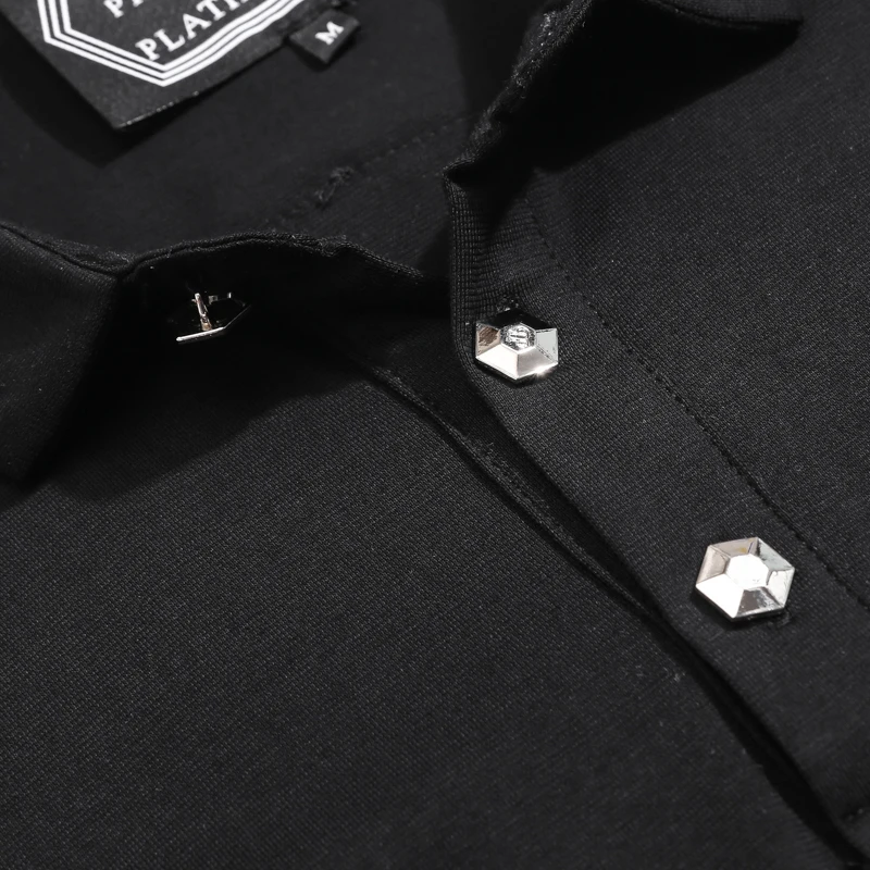 Рубашка-поло мужская однотонная с вышивкой брендовая короткая сорочка из ПП