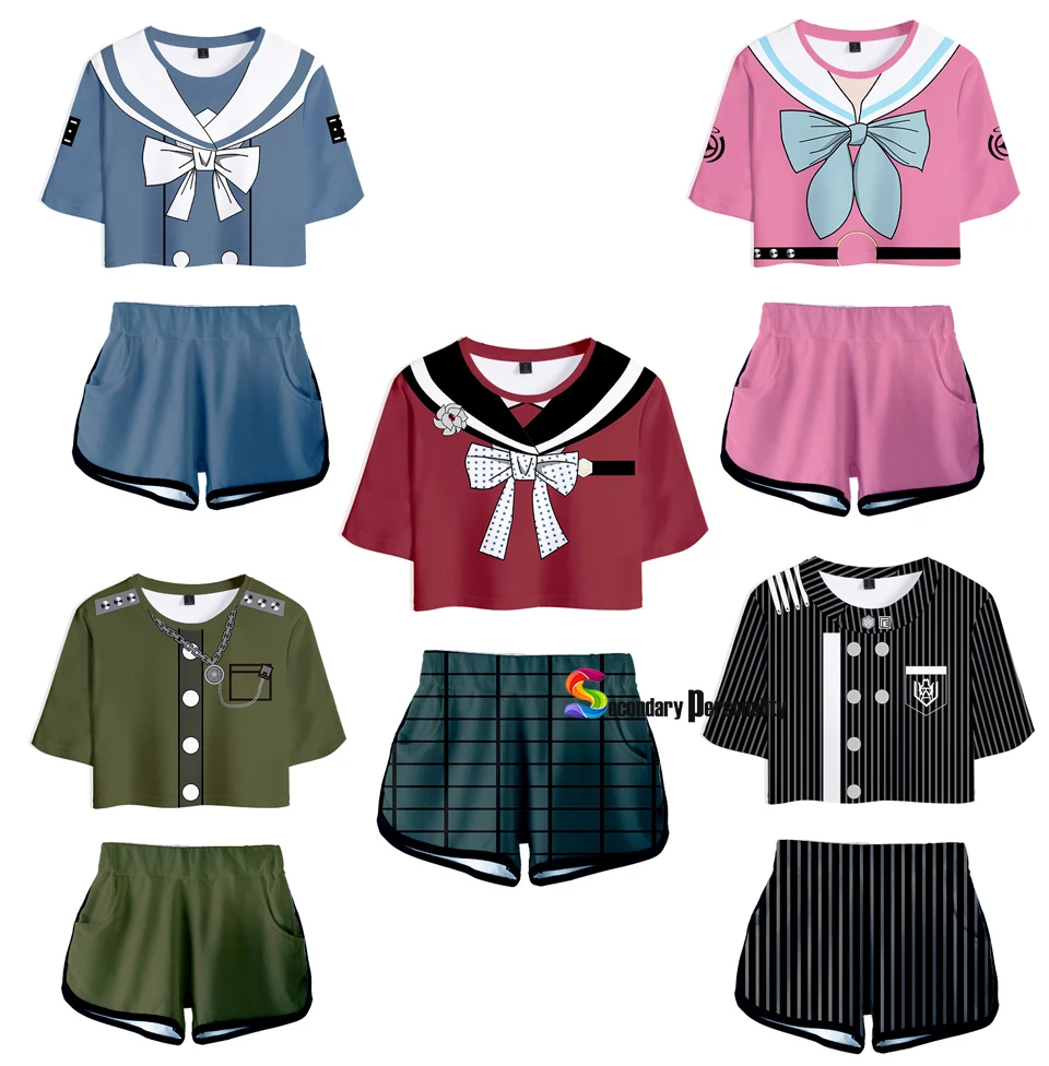 

Костюм для косплея Danganronpa V3, костюм-двойка с коротким топом и шортами, 2021