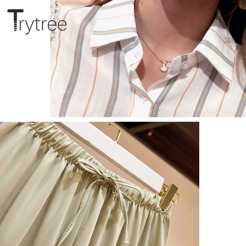 Trytree осенний Женский комплект из двух частей Повседневный отложной воротник