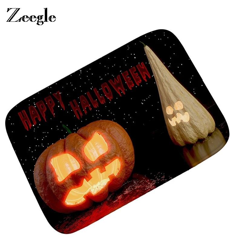 Zeegle Хэллоуин Декоративный передней двери коврики фланель для прихожей