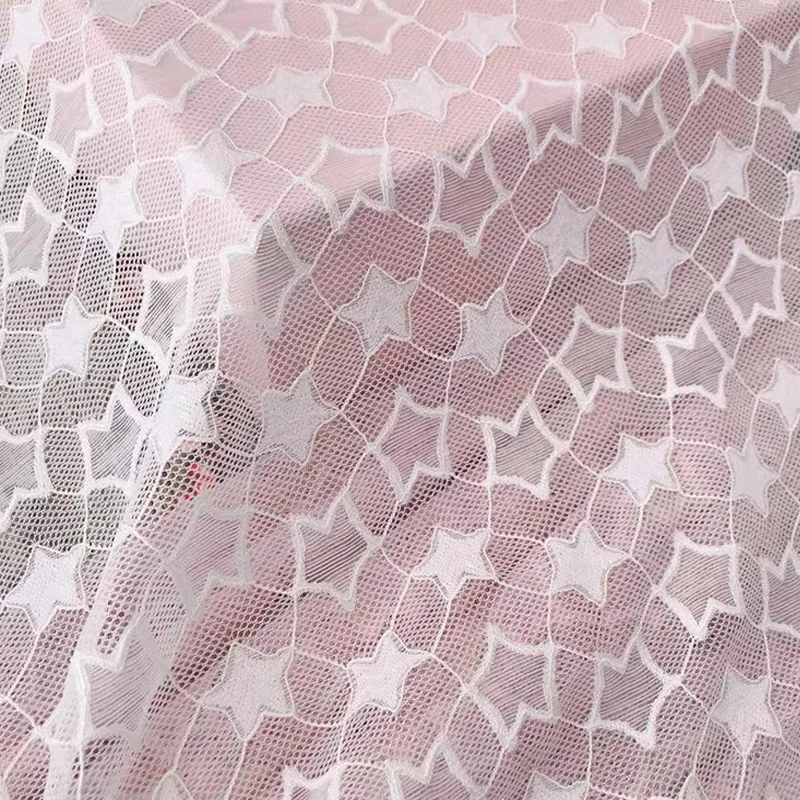 1 м/лот ширина 150 см новинка кружево вышивка в виде звезды тюль африканская ткань