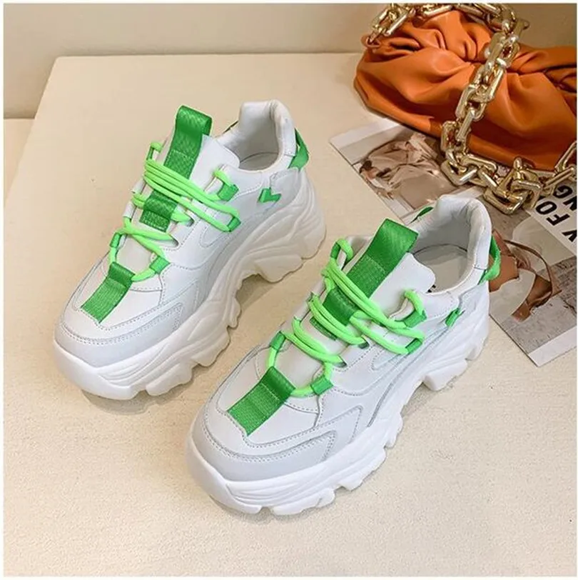 

2021 Platform Shoes Women Casual Vulcanized Shoes New Fashion Thick Bottom Ladies Trainers Basket Femme Chunky Sneakers Women