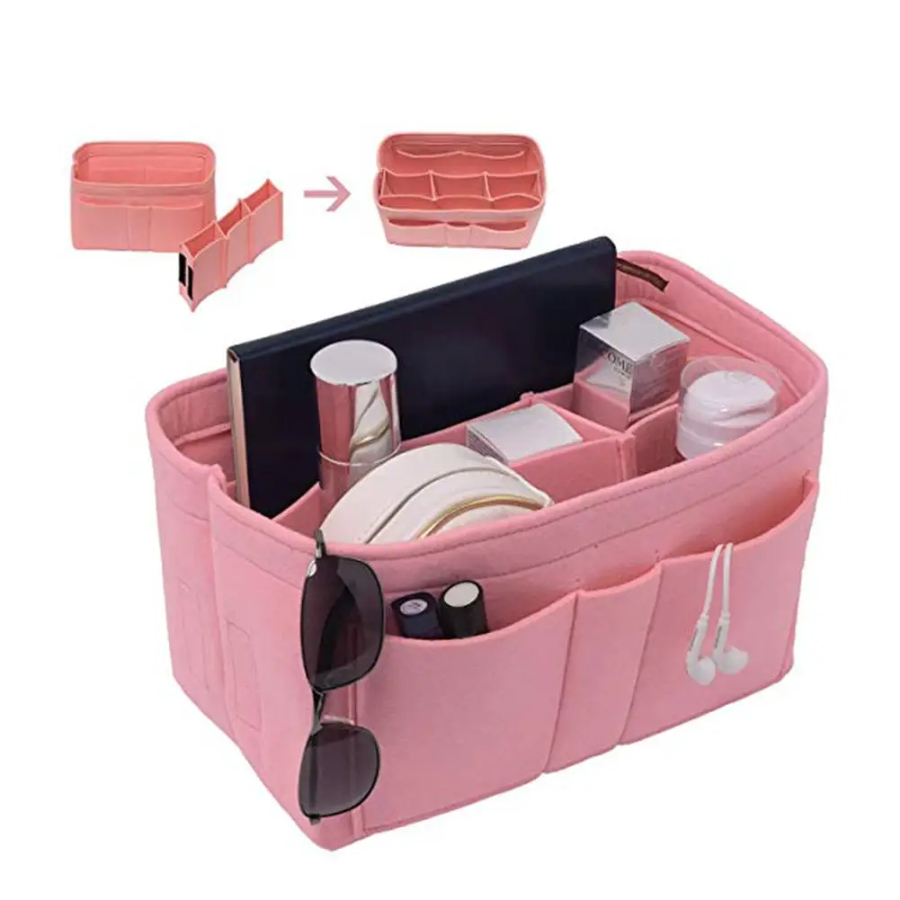 Вместительная однотонная косметичка с несколькими отделениями органайзер для