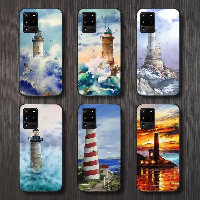 

Hand Painted Lighthouse painting Phone Case For Samsung galaxy A S note 10 12 20 32 40 50 51 52 70 71 72 21 fe s ultra plus