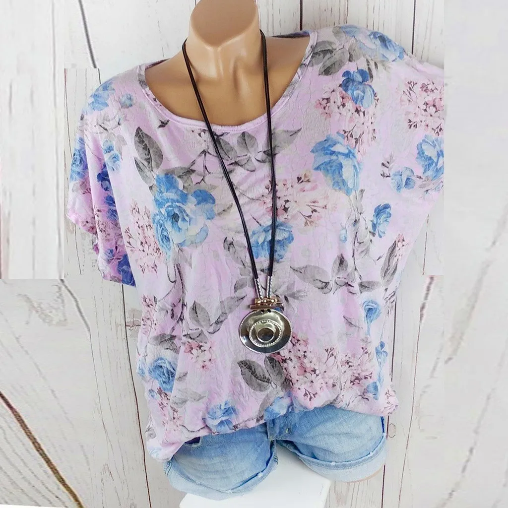 Рубашки размера плюс с цветочным принтом женские 2020 блузки Свободная блузка