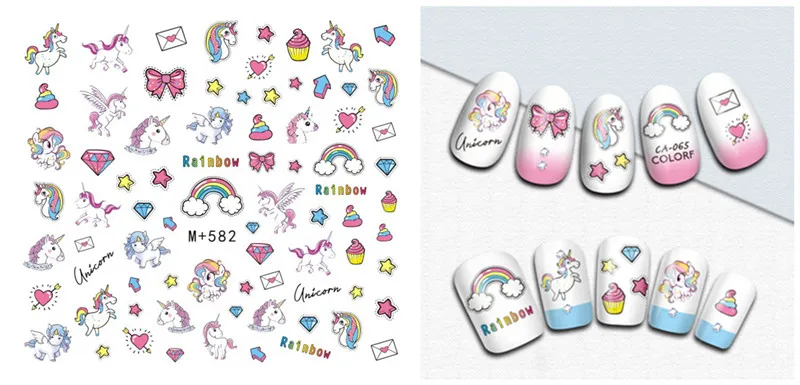 Единорог наклейки для ногтей дизайн единорога наклейка украшения