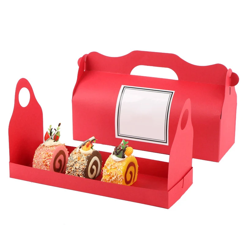 1 шт. бумажная карточка складные коробки для торта с ручкой коричневая коробка