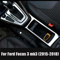 car accessories gearbox water cup holder panel trim interior decoration frame sticker for ford focus 3 mk3 2015 2018