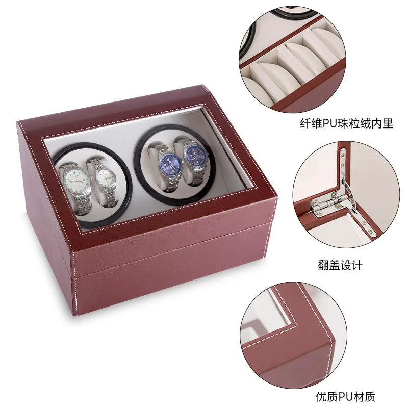 Автоматическая коробка для намотки часов роскошная 4 + 6 вращающихся чехол шкафа