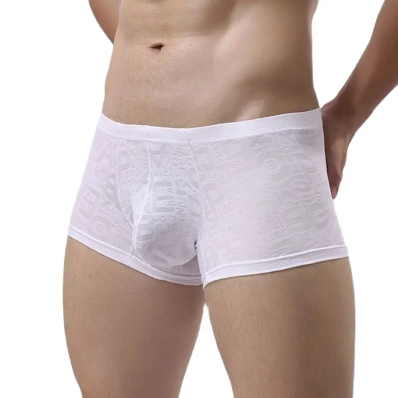 Для Мужчин's шорты боксеры с прозрачные кружевные подштанники штаны свободного