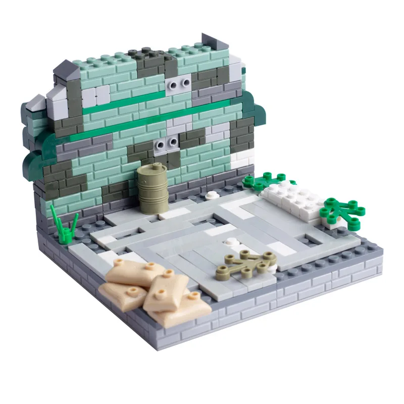 

Moc Small Building Block Compatible Toys Parts Military Scene Ruins Battlefield Puzzle Assembly Gifts
