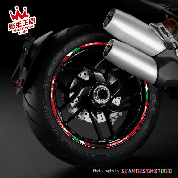 Для Monster 821 1200 Multistrada MTS 1260 Streetfighter Hypermotard наклейка на колеса мотоцикла отражающая
