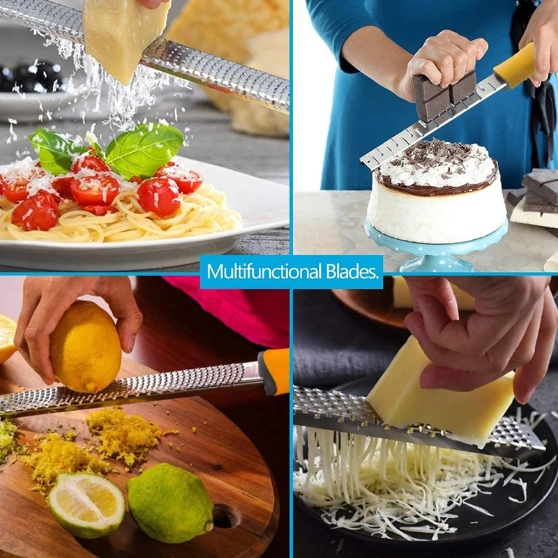 

Stainless Steel Manual Cheese Grater Multifunction Citrus Lemon Grater Tools Non-slip Handle Tooth Shaped Chocolate Fruit Peeler