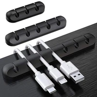 3 pack cable management cord organizer clips silicone self adhesive for desktop usb charging cable power cord mouse cable wire