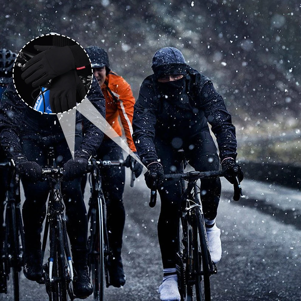 

Winter Thermal Fleece Touchscreen Gloves Soft Fleece Gloves Cold Weather Fits Men & Women for Cycling Hiking Camping Skiing