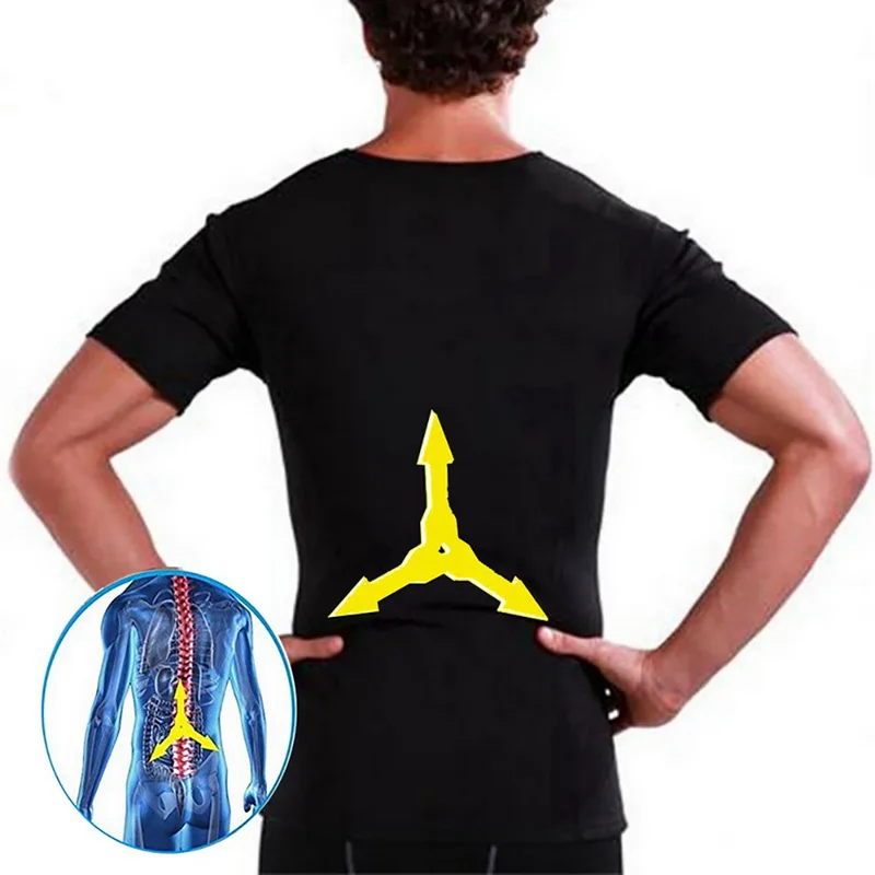 Мужская термо-корректирующая рубашка для похудения хит термо-Неопреновая