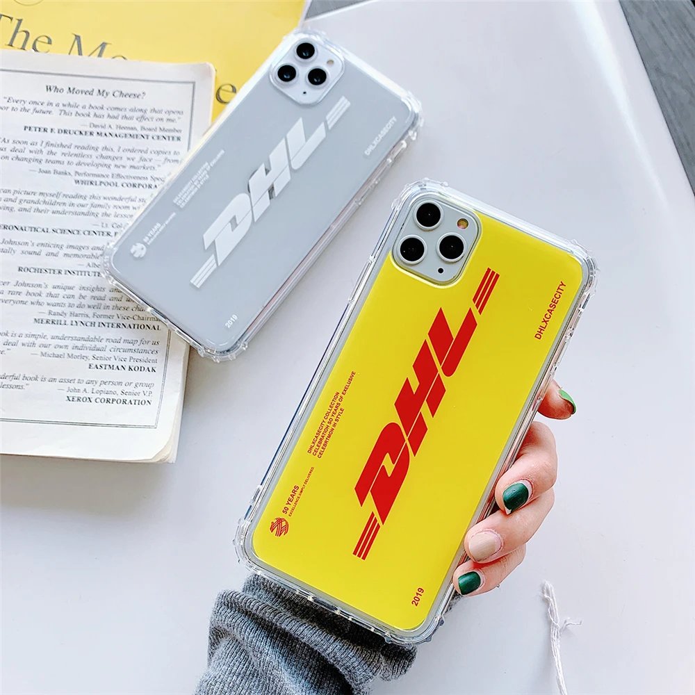 DHL Популярный Экспресс 50-летие Издание Этикетка Чехол для iPhone 11 Pro Xs Max XR X 6 6S 7 8 Plus