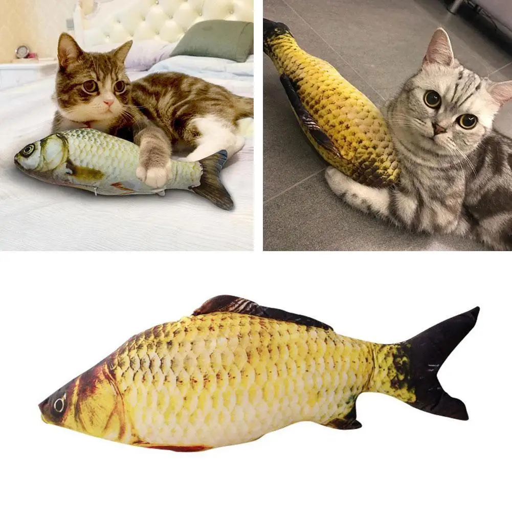 

Plush Simulation Fish Pet Cat Toy Catnip Funny Cat Stick Cat Doll Pillow