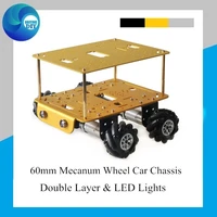 double layer mecanum wheel robot kit 60mm80mm mecanum wheeled chassis omni directional robot car chassis kit for arduino c300
