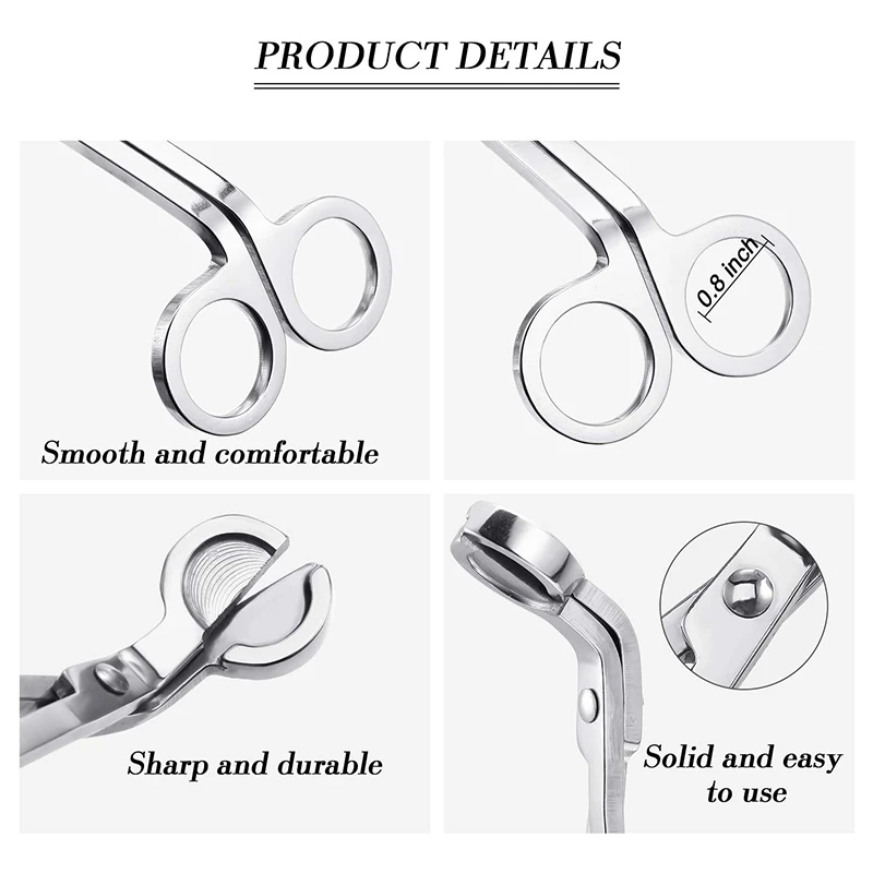 3Pcs Candle Wick Trimmer Clipper Cutter Scissor Tool(Silver) |