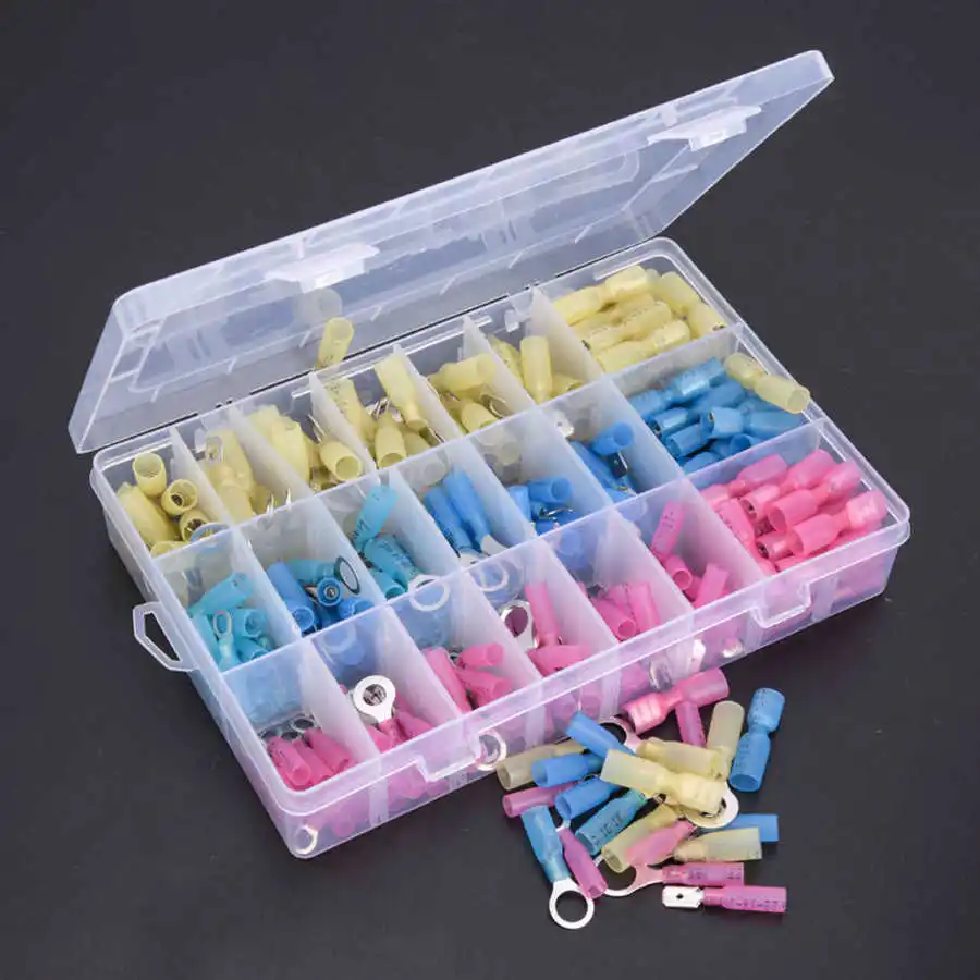 

digital wattmeter power meter 240PCS Insulated Heat Shrink Electrical Connectors Wire Terminal Set Kit Red & Blue & Yellow