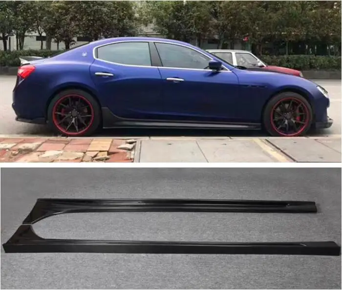 

REAL CARBON FIBER SIDE BODY SKIRTS KIT LIP COVER FOR Maserati Ghibli 2014 2015 2016 2017 2018 2019 2020 2021