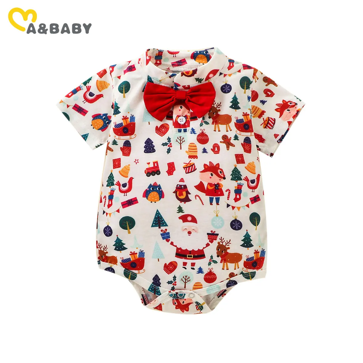 

Ma&Baby 0-24M Christmas Newborn Infant Baby Boy Romper Cute Bow Gentleman Toddler Boy Clothes Suit Cartoon Deer Xmas Jumpsuit