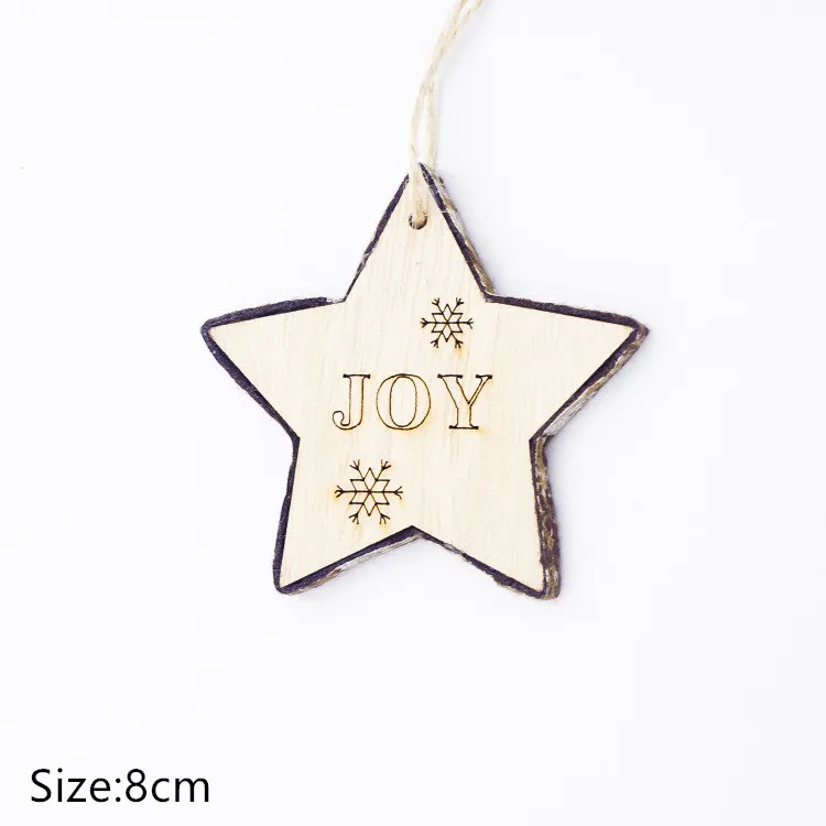1pc-11-style A joy С Рождеством Noel деревянная подвеска рождественские украшения для елки для дома Navidad Natal новогодние украшения - Цвет: 1pc-11-style A joy