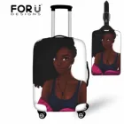 Защитные чехлы для багажа FORUDESIGNS для африканских девушек, черные художественные дорожные аксессуары, эластичная сумка для багажа 18-30 дюймов 2019