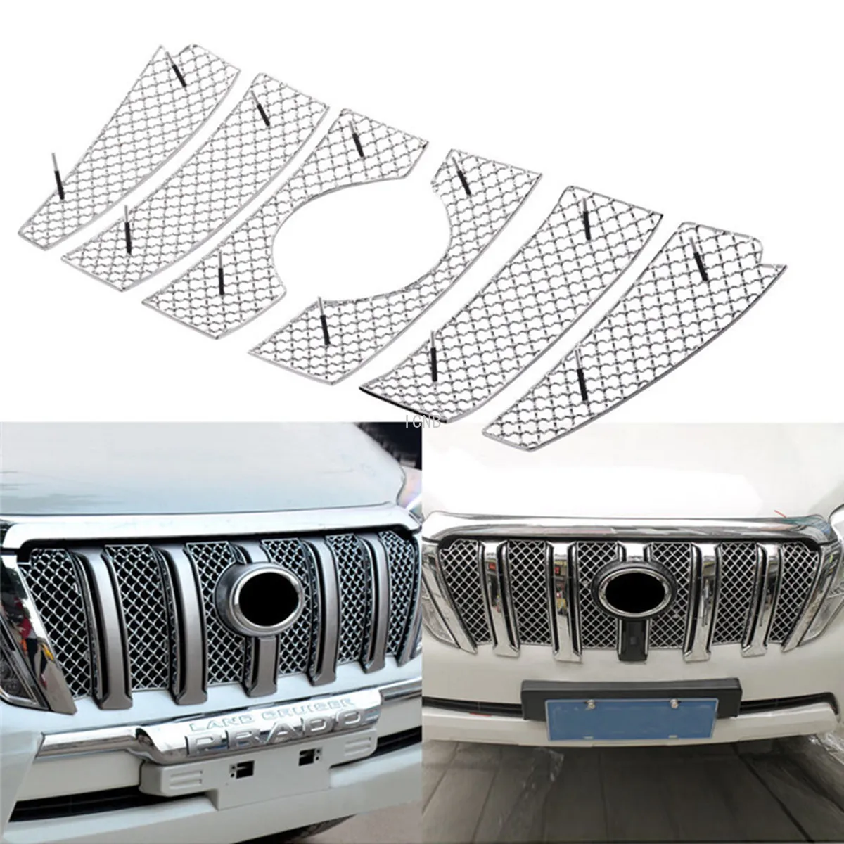 Сетчатые аксессуары из нержавеющей стали для Toyota Land Cruiser Prado 150 2014 2015 2016