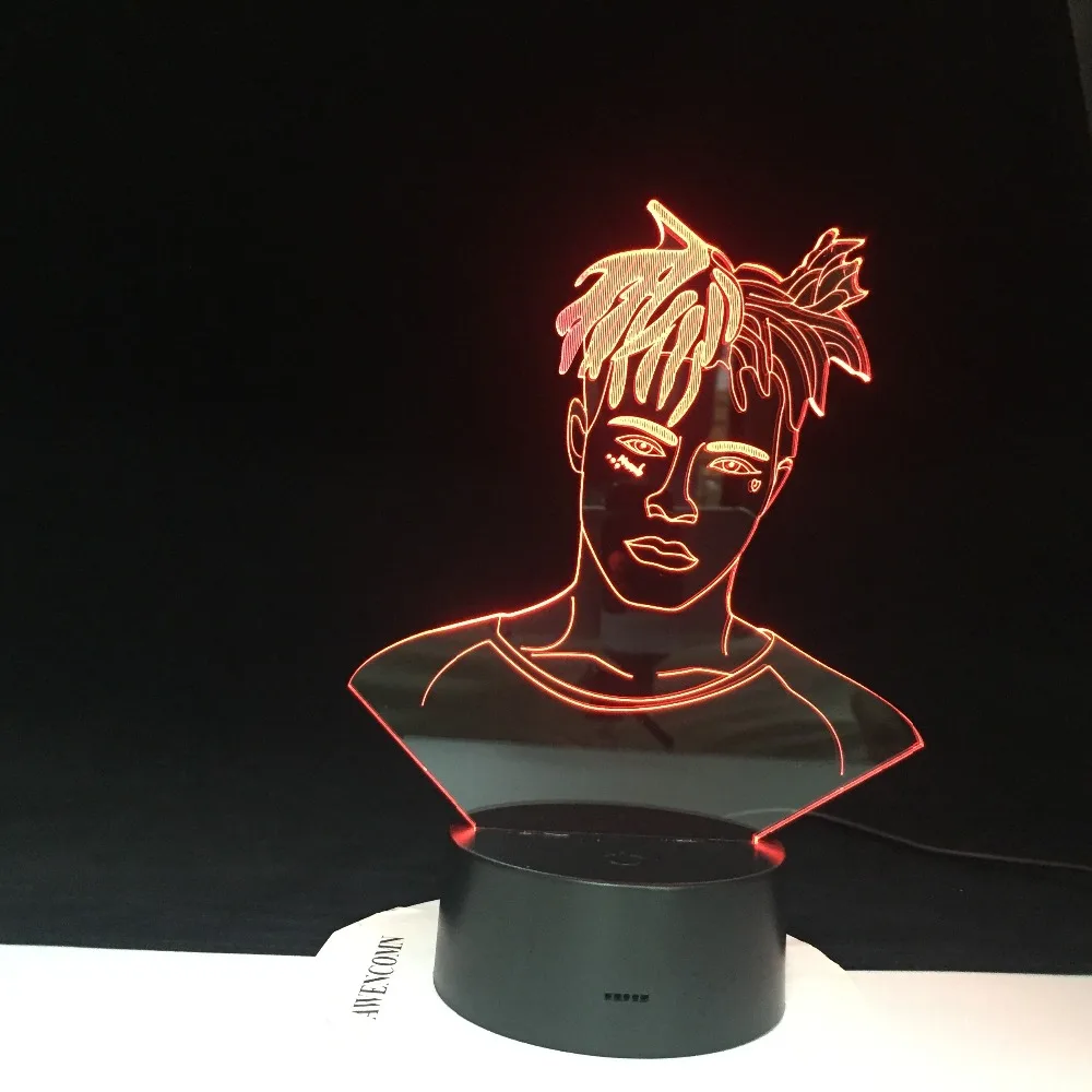 3D ночник лыжная маска шлюмный Бог рэпер 7 цветов меняющий стол светильник детское