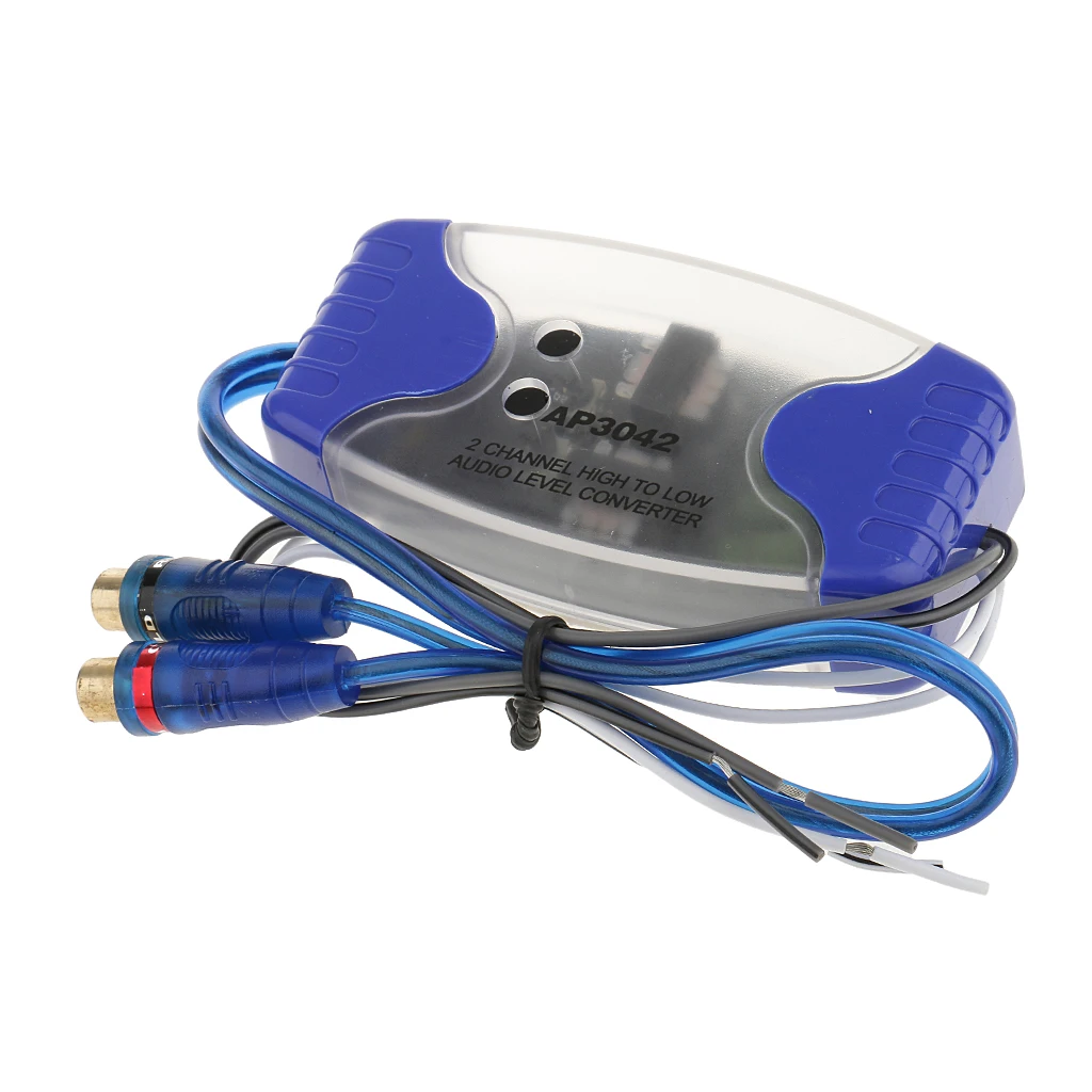 

100W Car Truck Stereo Audio Speaker Wire To 2 RCA Hi/Lo Converter Adaptor
