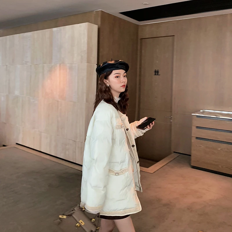 

cotton-padded jacket female 2020 new tide waist thickening winter Korean version of small fragrance down cotton coat