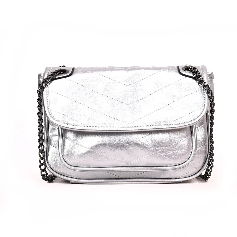 Silver OCARDIAN полосатая винтажная модная женская кожаная сумка-мессенджер на плечо, сумка через плечо, сумка через плечо, сумка для денег, телефона, путешествий S3 - Цвет: Silver