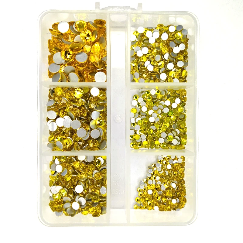 Citirine 3D ногтей Стразы украшения с украшением в виде кристаллов на клеевой основе Б