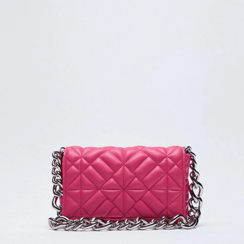 

ZA Branded Women's Shoulder Bags 2022 Thick Chain Quilted Shoulder Purses And Handbag Women Clutch Bags Ladies Hand Bag