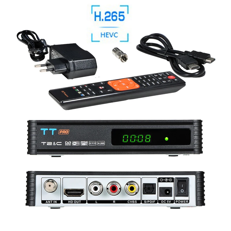 H.265 HD 1080P H.264 H.265 DVB T2 тюнер DVB-C цифровой ТВ приставка USB DVB-T2 Wifi ТВ приемник кабель dvb c Декодер для тюнера dvb t2 Wifi Youtube - Цвет: H.265