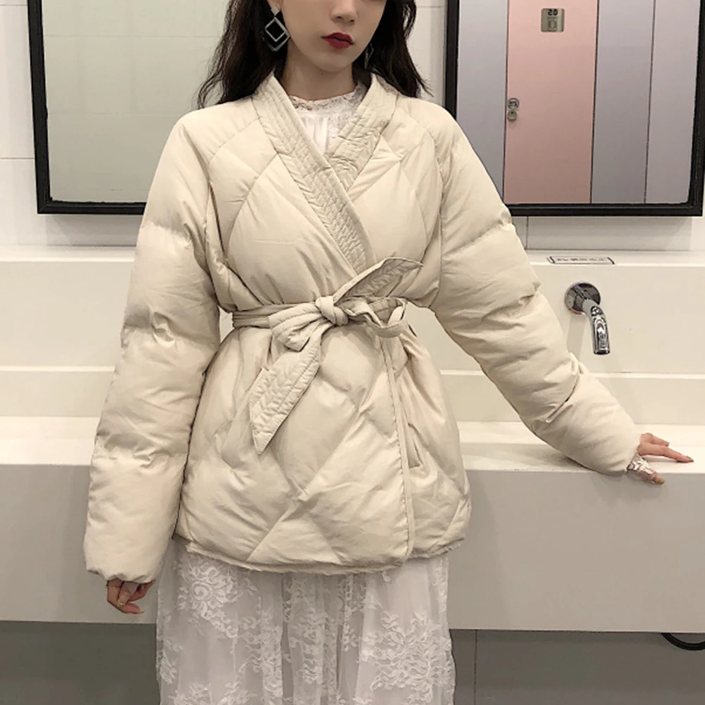 Korean Style Winter Spring Jacket Coat Women Solid Female Coat Loose Long Casual Womens Parka Streetwear