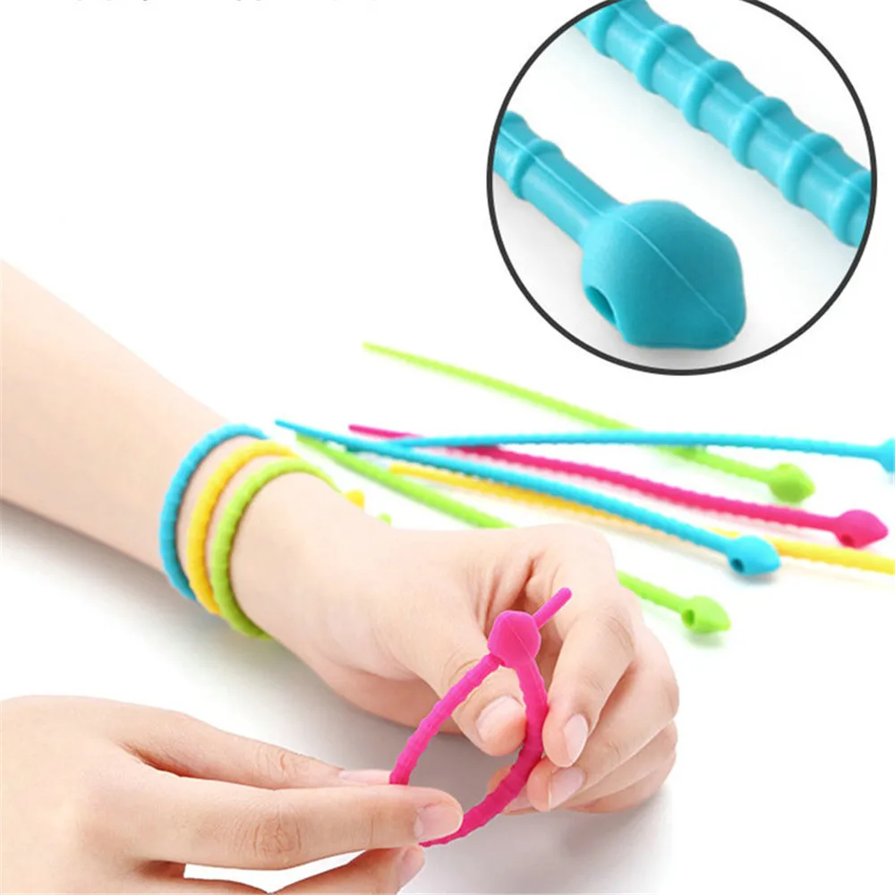 

5pcs Silicone Cable Organizer Wire Cable Ties Fastener Cable Winder USB Data Line Fixer Earphone Holder Wire Management Desk Set