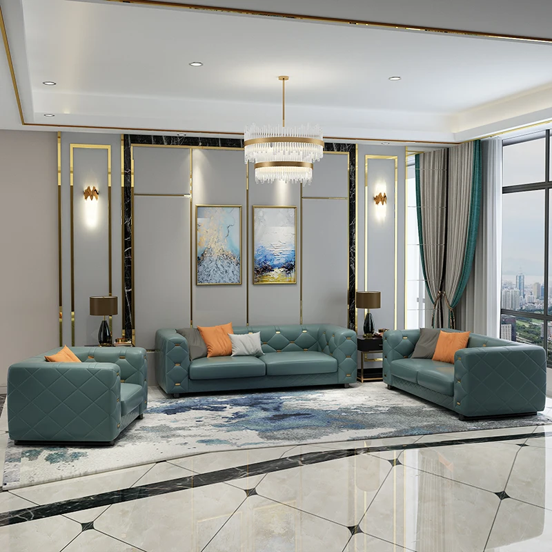 Пост современный светильник роскошных диванов синтетическая кожа комбинация